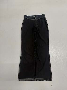 725 Originals Women's Black Contrast Stitch Flare Yoga Lounge Pants